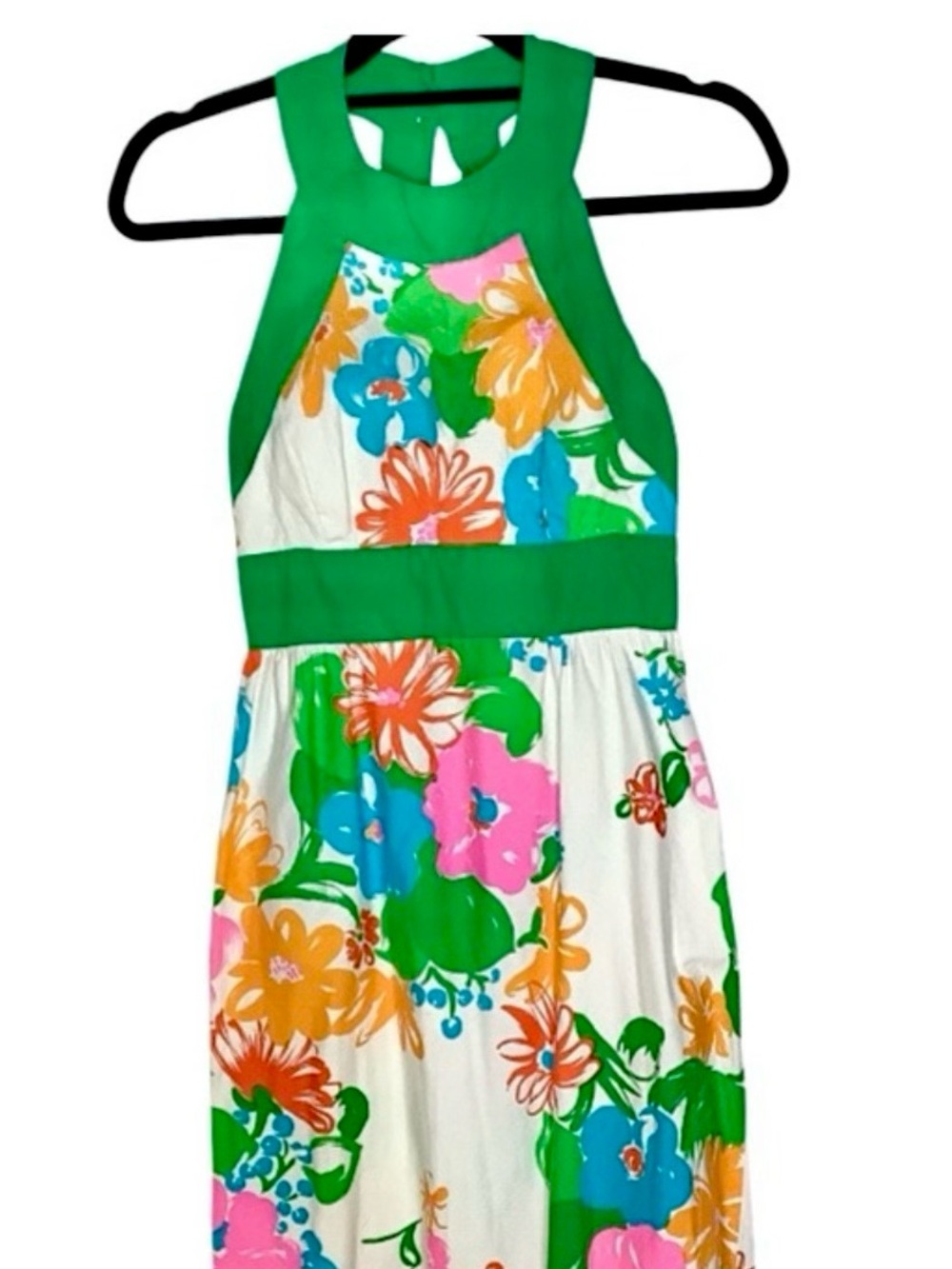 Vintage Malia Honolulu Floral Halter Maxi Dress